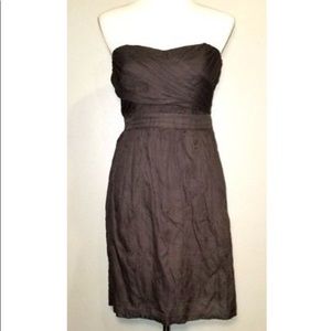 J Crew Grey strapless crinkle dress